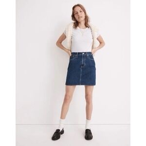 Madewell Denim High-Waist Straight Mini Skirt‎ in Sunberry Wash Sz 25 NH117